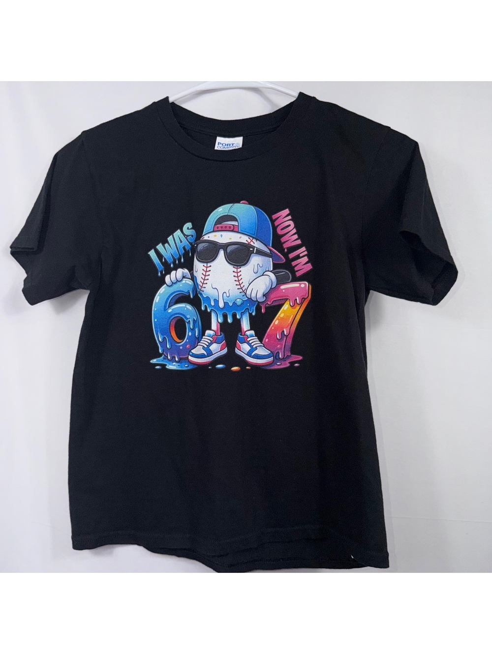 Port & Company Youth M 9/10 6-7 Baseball Graphic Tee